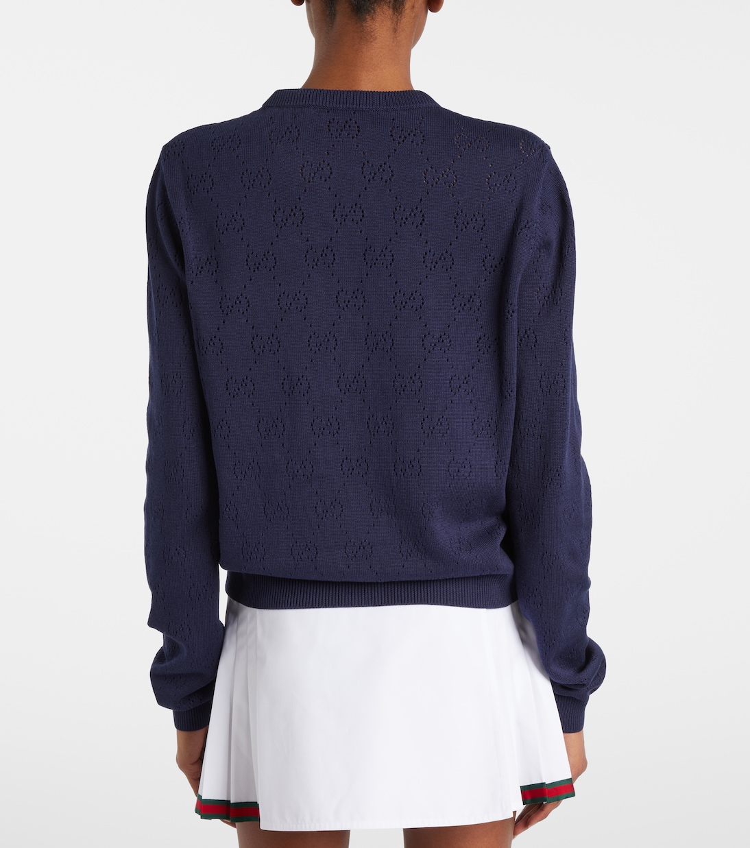 Cárdigan de seda y algodón con GG | Gucci