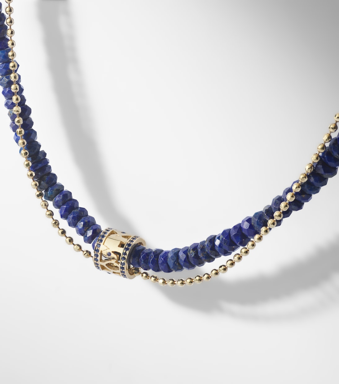 14kt gold necklace with lapis lazuli and diamonds | Sydney Evan