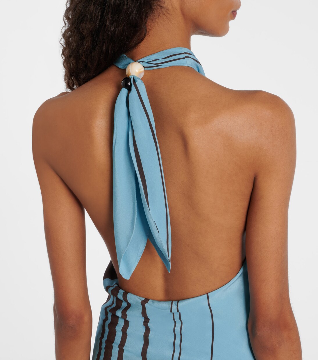 Abito lungo Rioja in crêpe di seta a righe | SIR