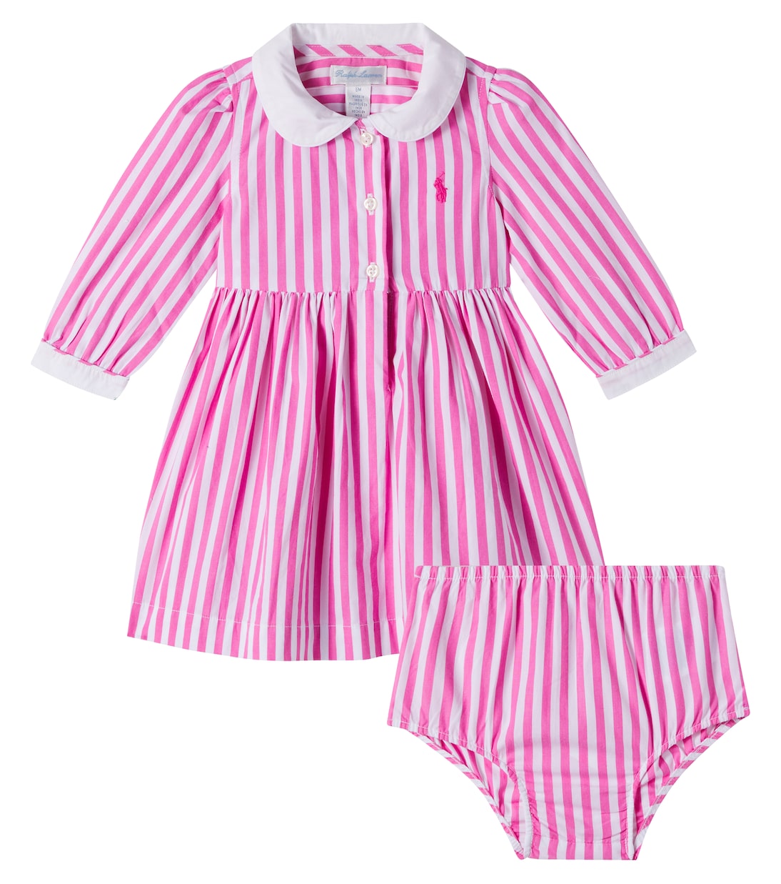 Baby striped cotton dress and bloomers set | Polo Ralph Lauren Kids