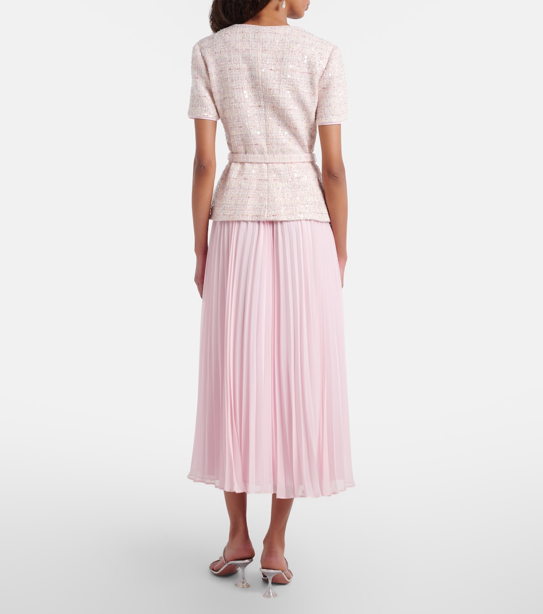 Abito midi con paillettes e cristalli | Self-Portrait