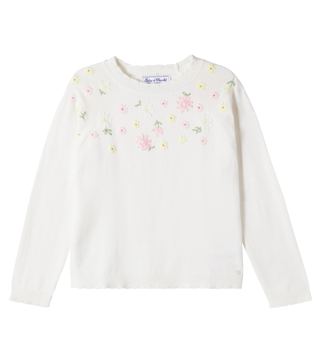 Embroidered floral cotton sweater | Tartine et Chocolat