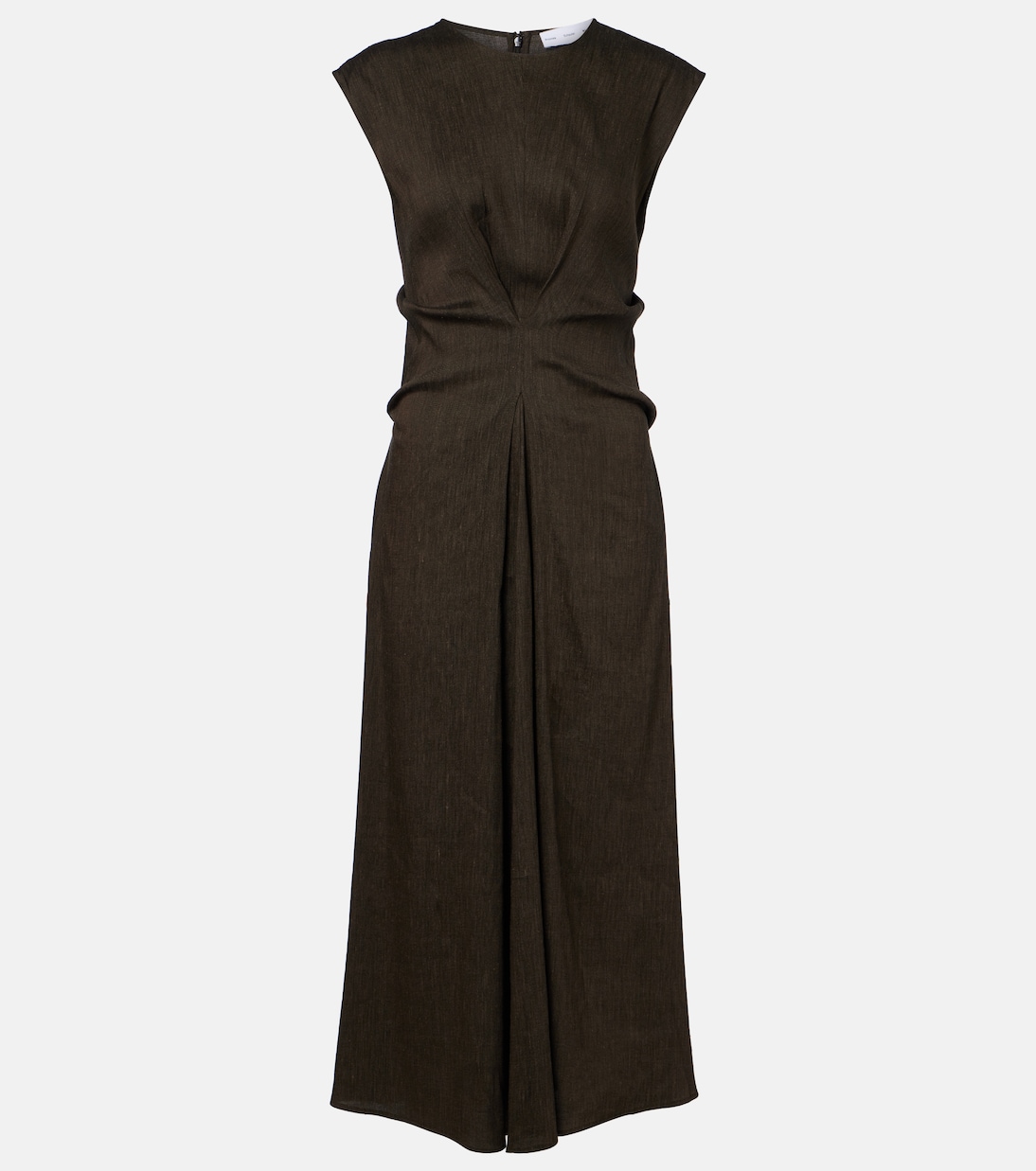 Vestido midi White Label Miranda en mezcla de lino | Proenza Schouler
