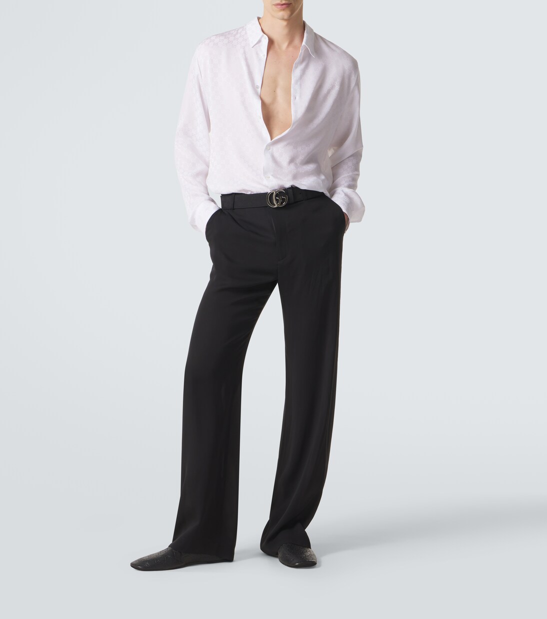 Hemd GG aus Seiden-Jacquard | Gucci