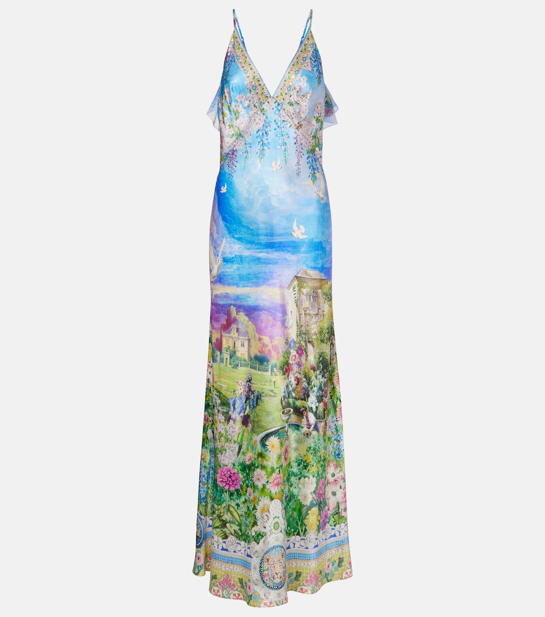 Printed silk slip dress | Camilla