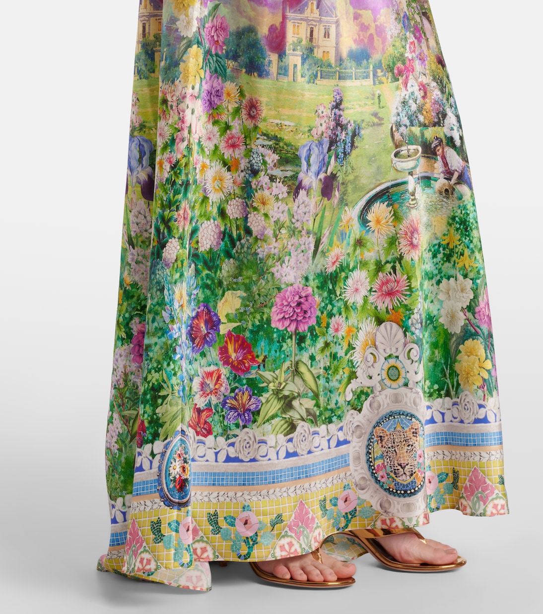 Printed silk slip dress | Camilla