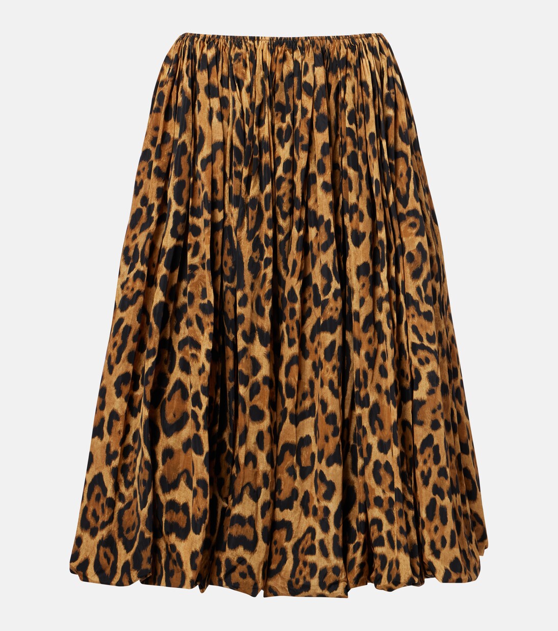Leopard-print taffeta midi skirt | Alaïa