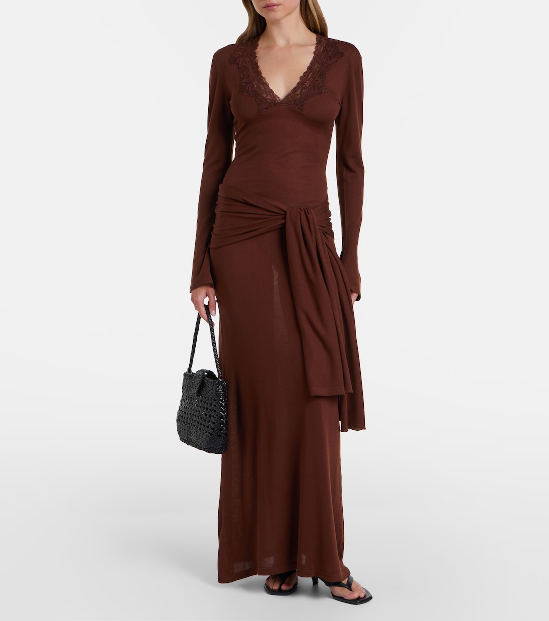 Lace-trimmed maxi dress | Aya Muse