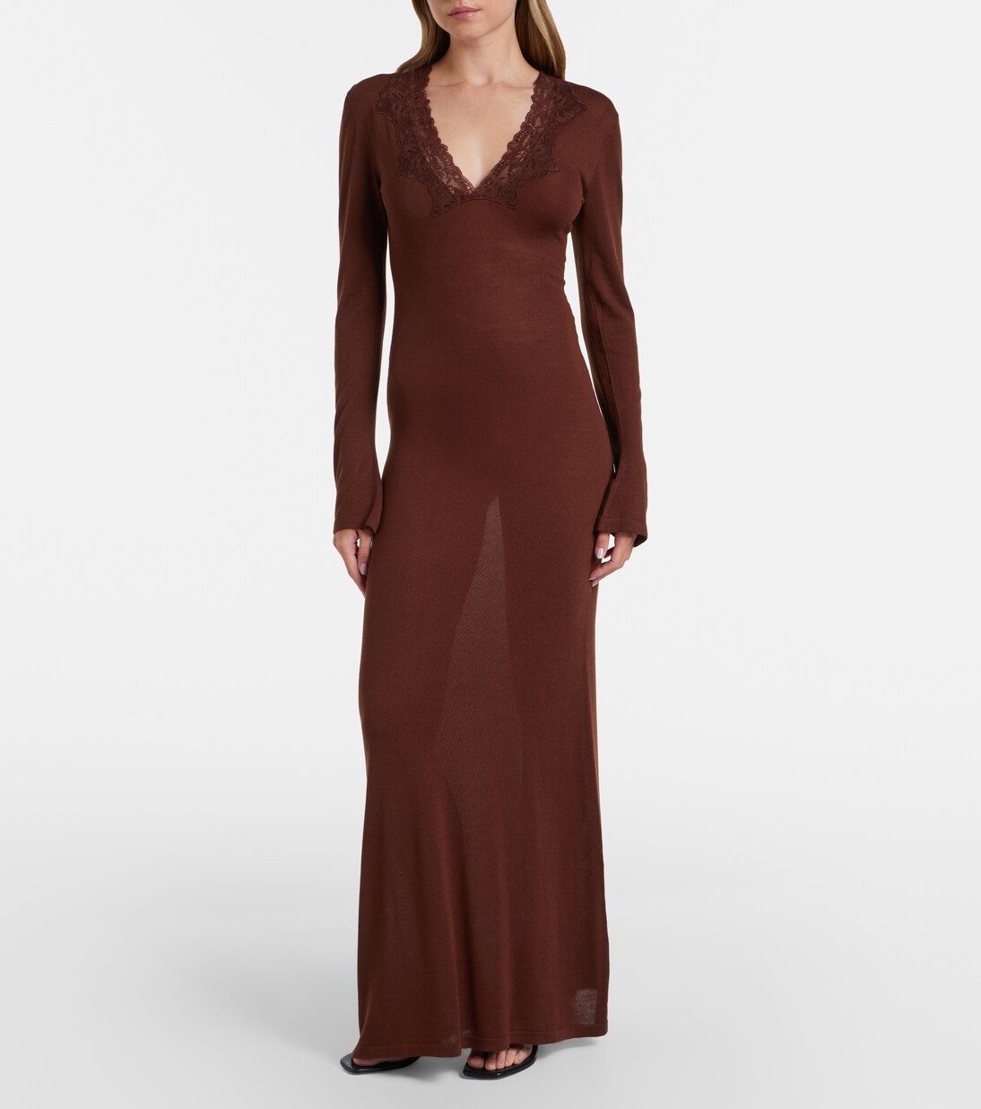 Lace-trimmed maxi dress | Aya Muse