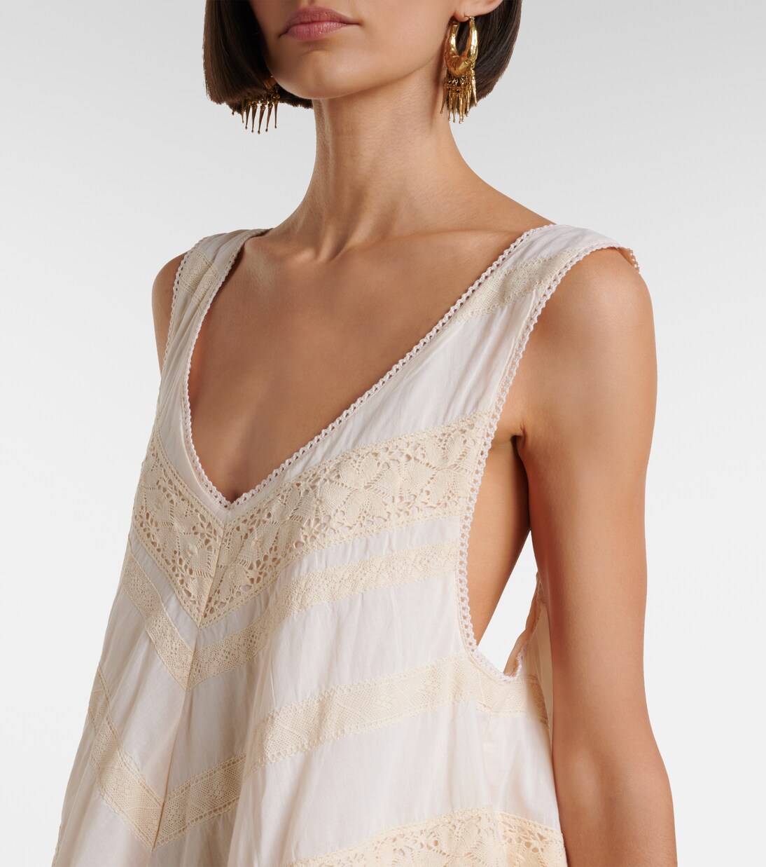 Vestido corto de algodón con croché | Juliet Dunn