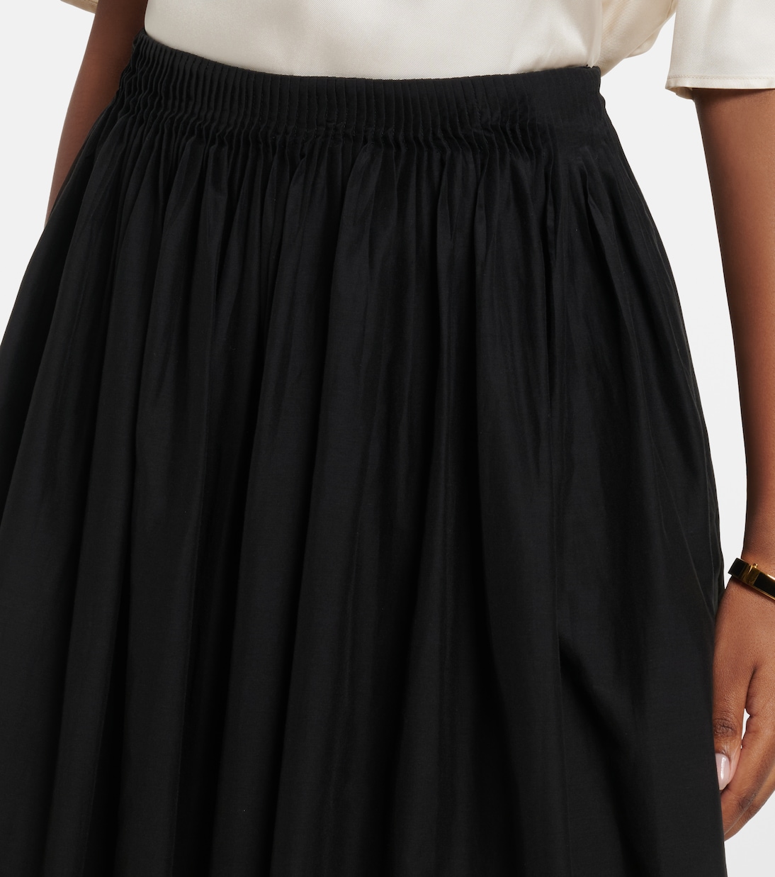 Naya gathered cotton and silk maxi skirt | Loulou de Saison