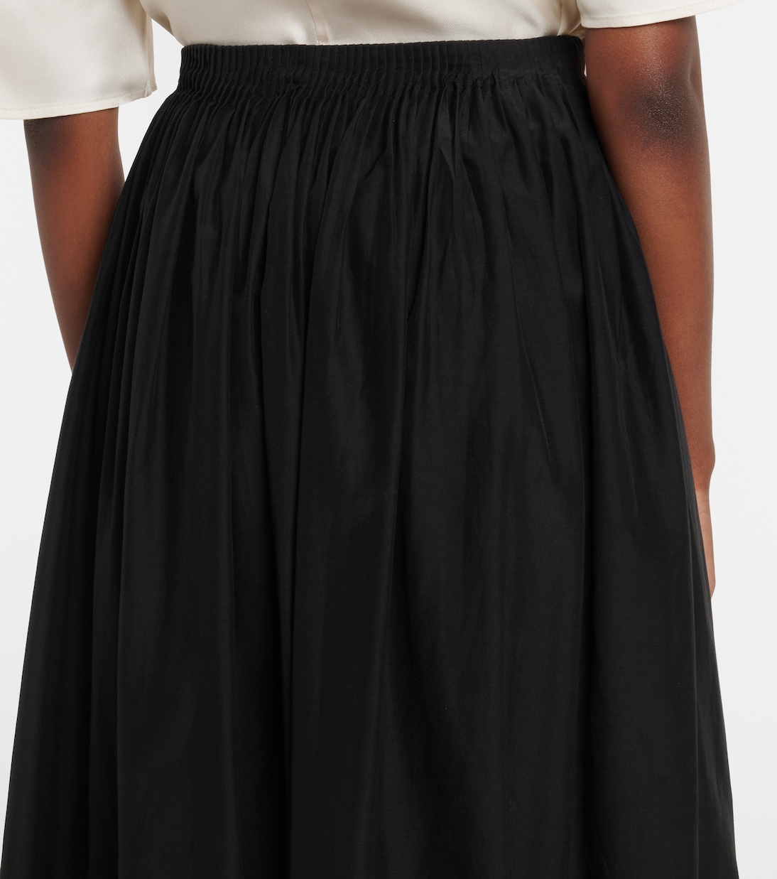 Naya gathered cotton and silk maxi skirt | Loulou de Saison