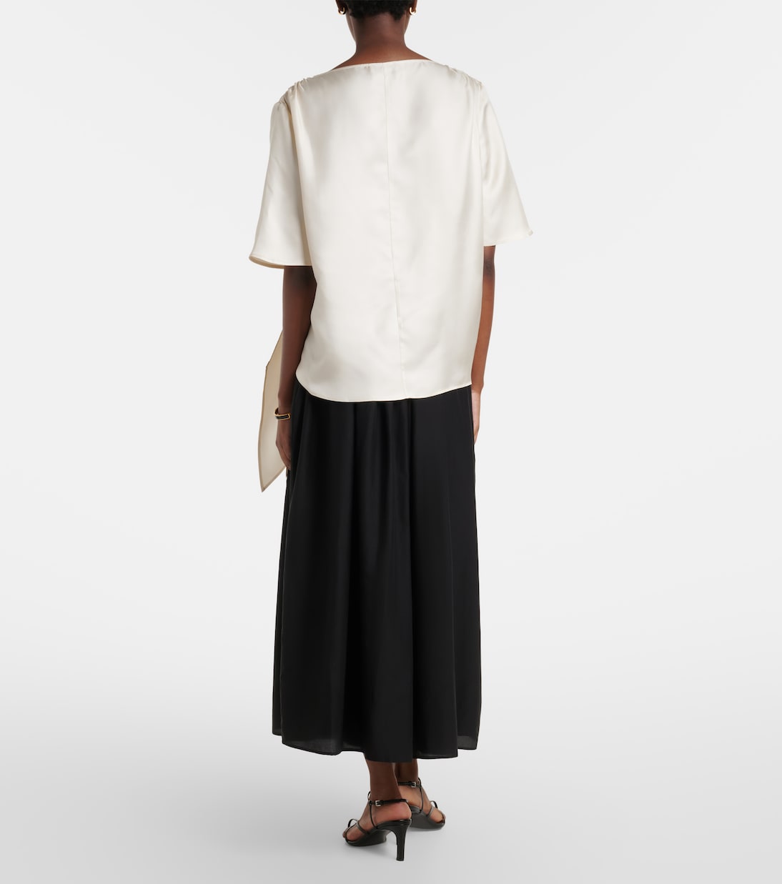 Naya gathered cotton and silk maxi skirt | Loulou de Saison