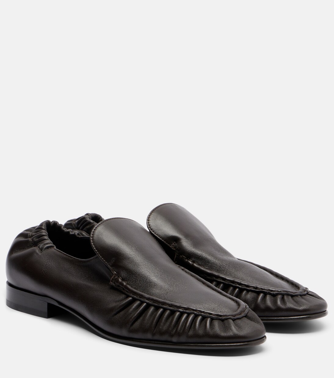 Soft ruched leather loafers | The Row