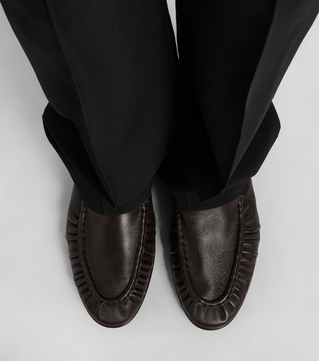 Soft ruched leather loafers | The Row