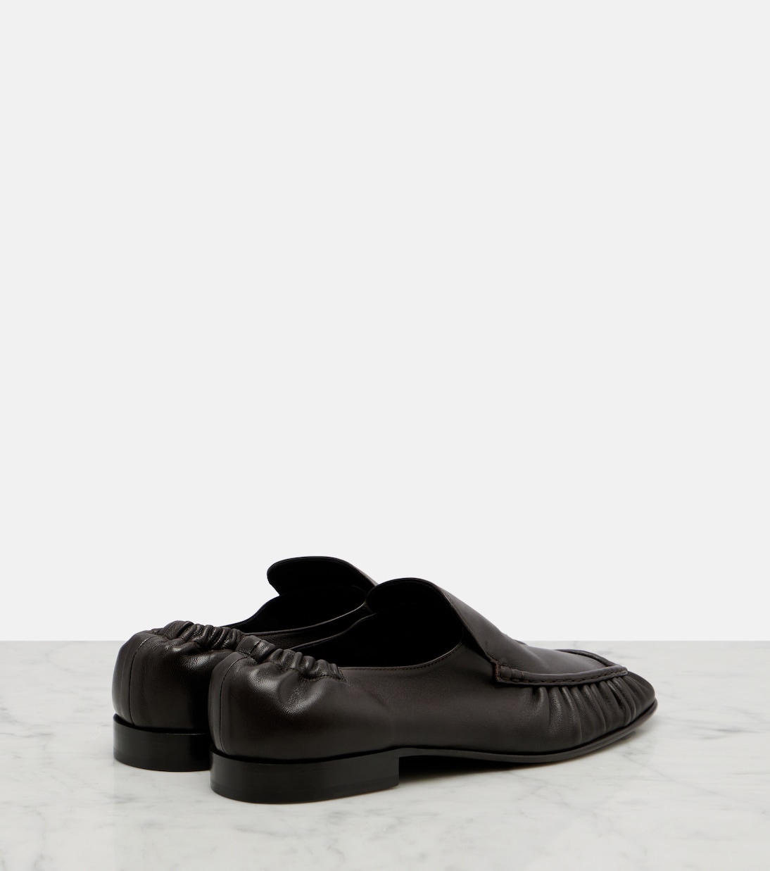 Soft ruched leather loafers | The Row
