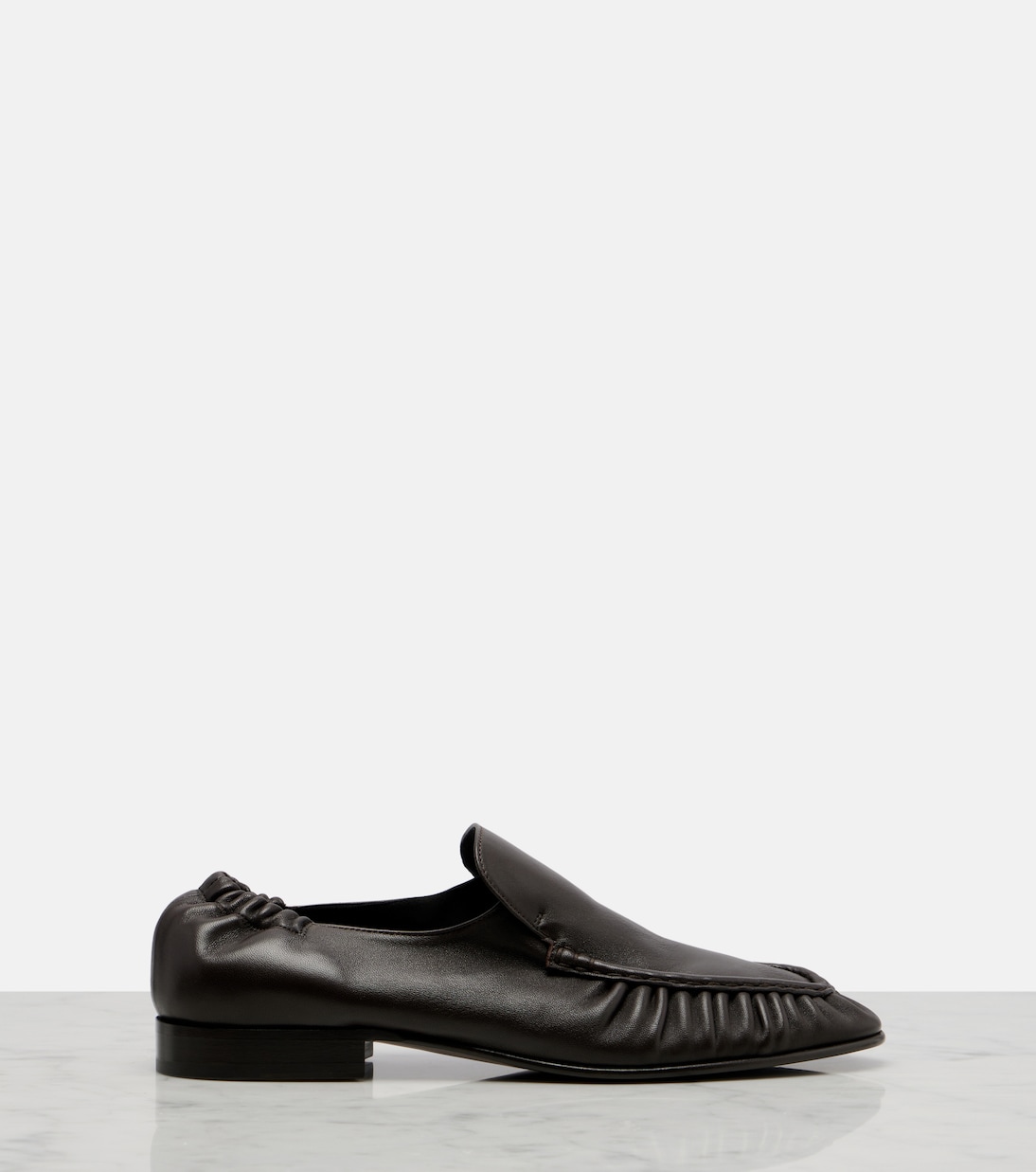 Soft ruched leather loafers | The Row