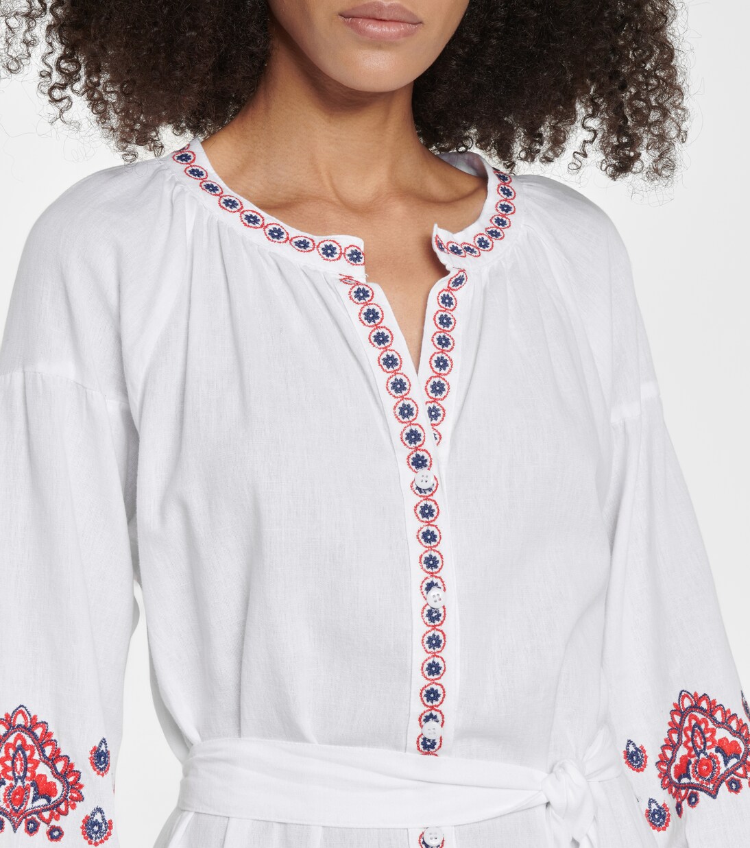 Kaftan Tania aus Baumwolle und Leinen | Melissa Odabash
