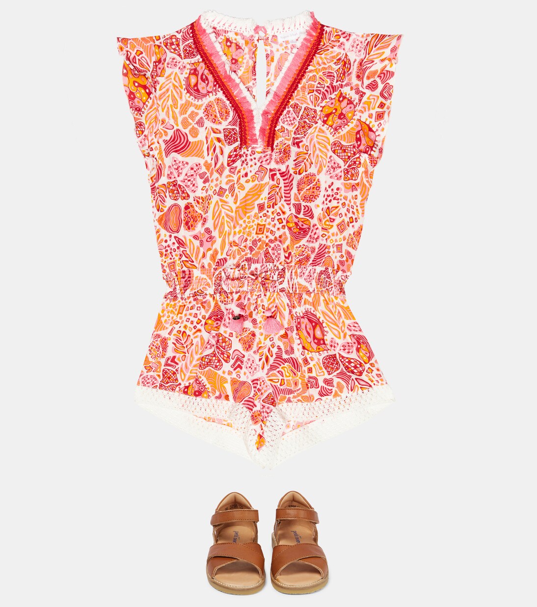 Sasha printed playsuit | Poupette St Barth Kids