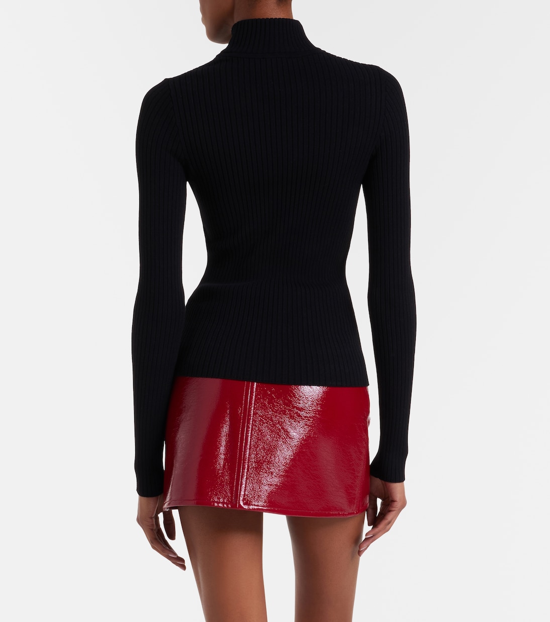 Logo ribbed-knit turtleneck sweater | Courrèges