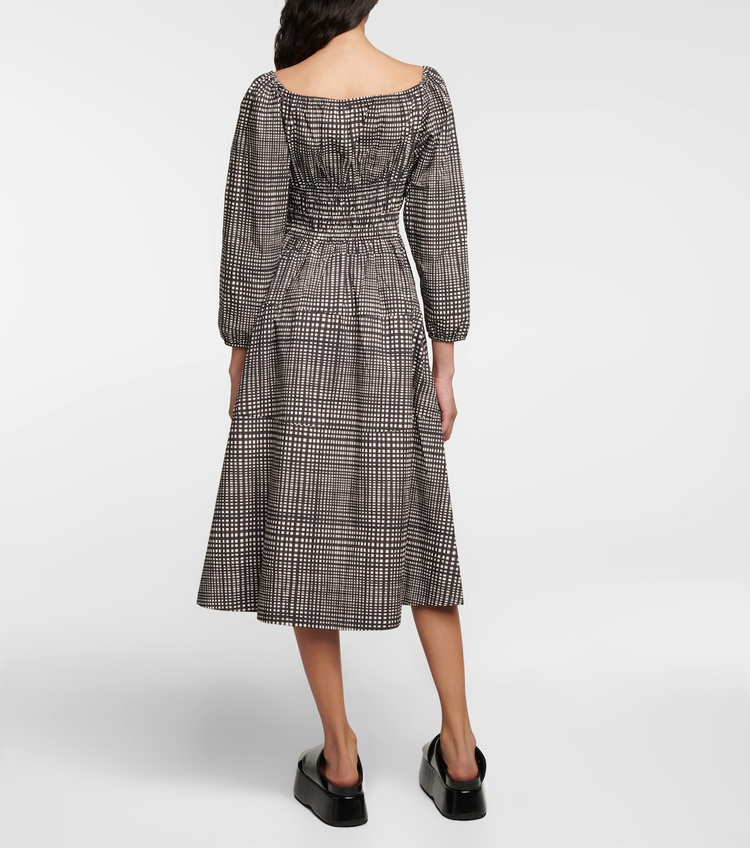 Robe midi White Label en coton à carreaux | Proenza Schouler