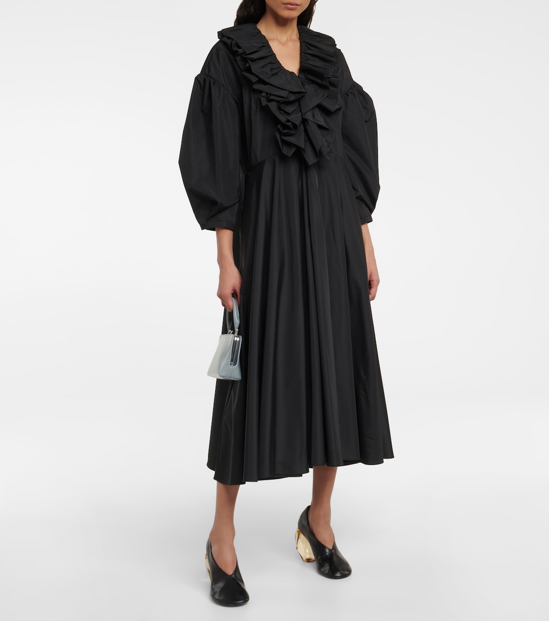 Ruffle-trimmed midi dress | Jil Sander