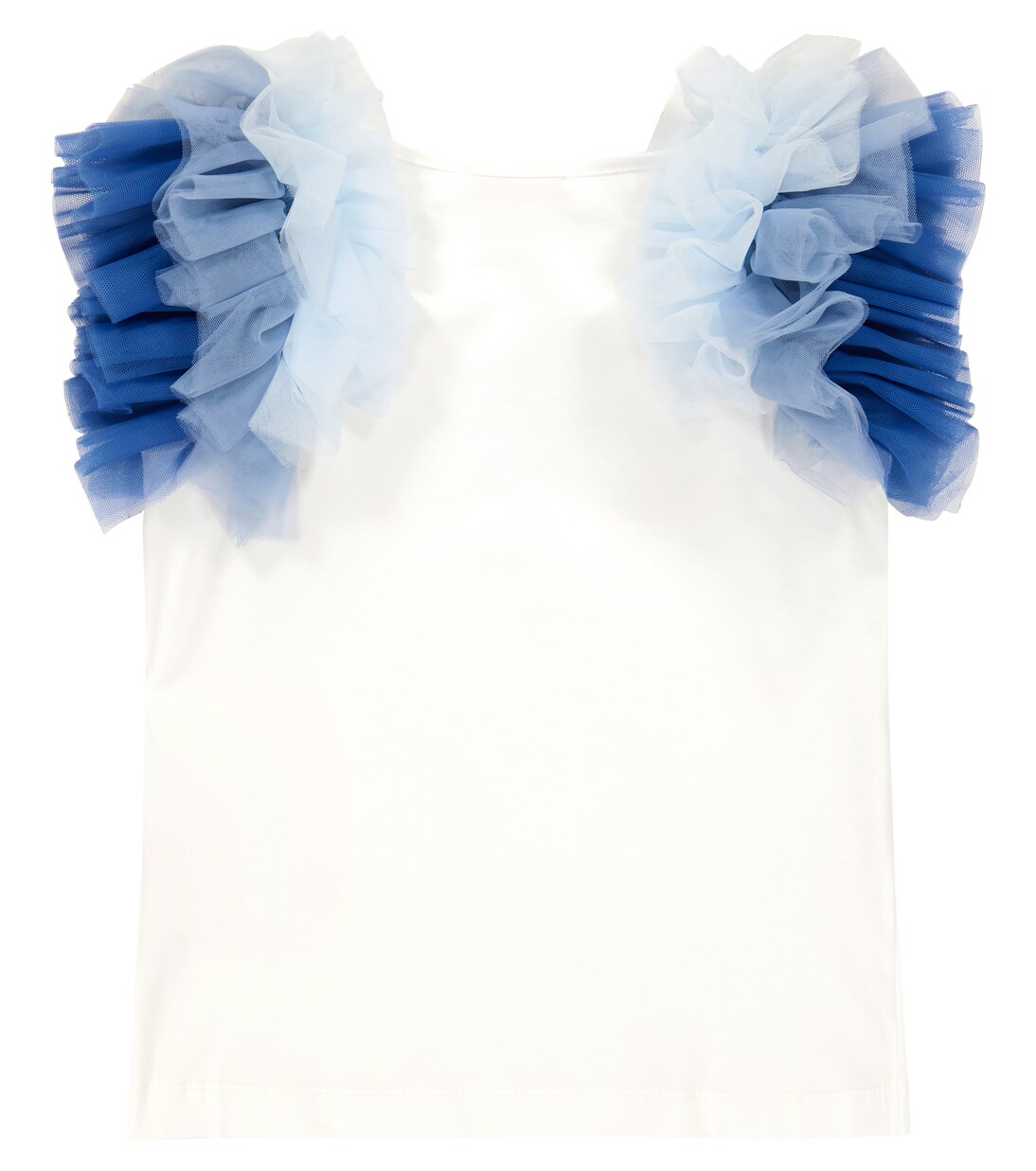 Tulle-trimmed embellished jersey T-shirt | Monnalisa