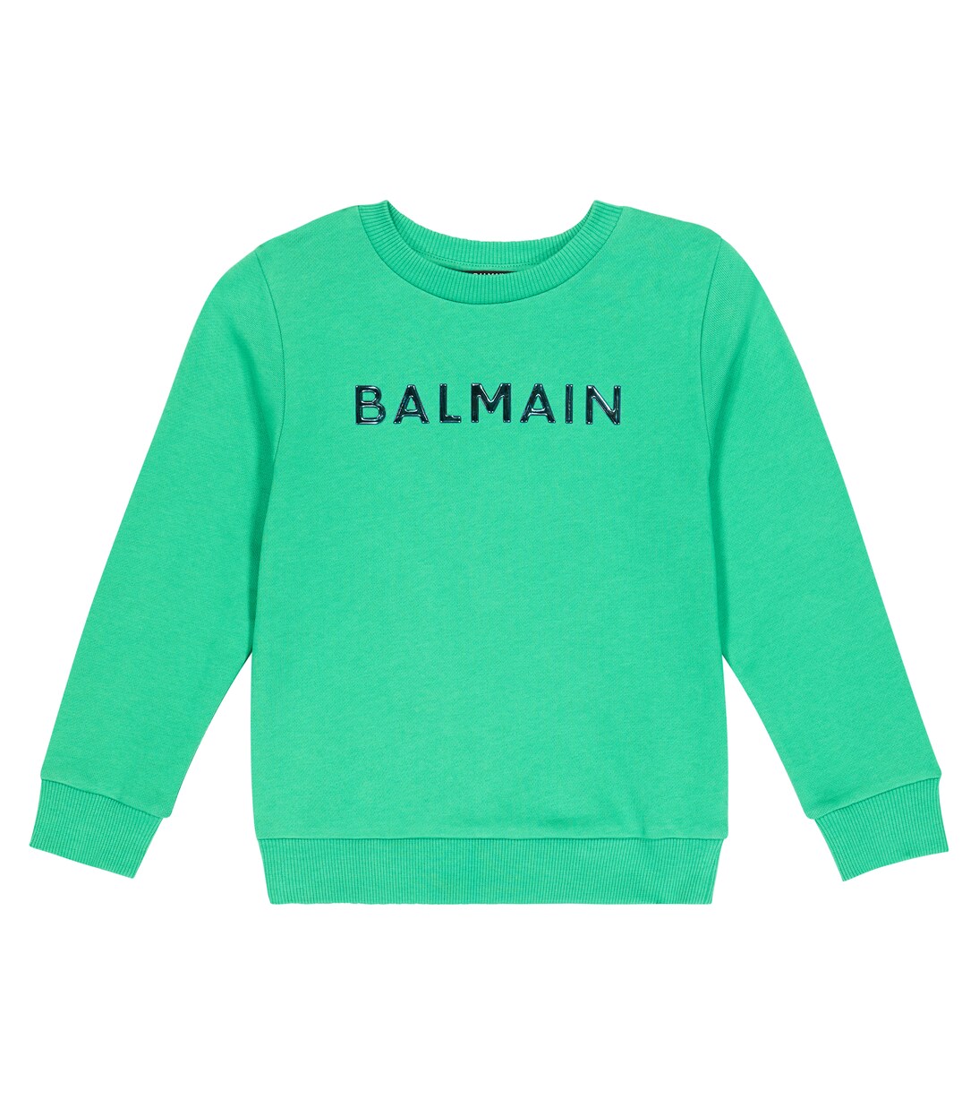 Logo cotton jersey sweatshirt | Balmain Kids