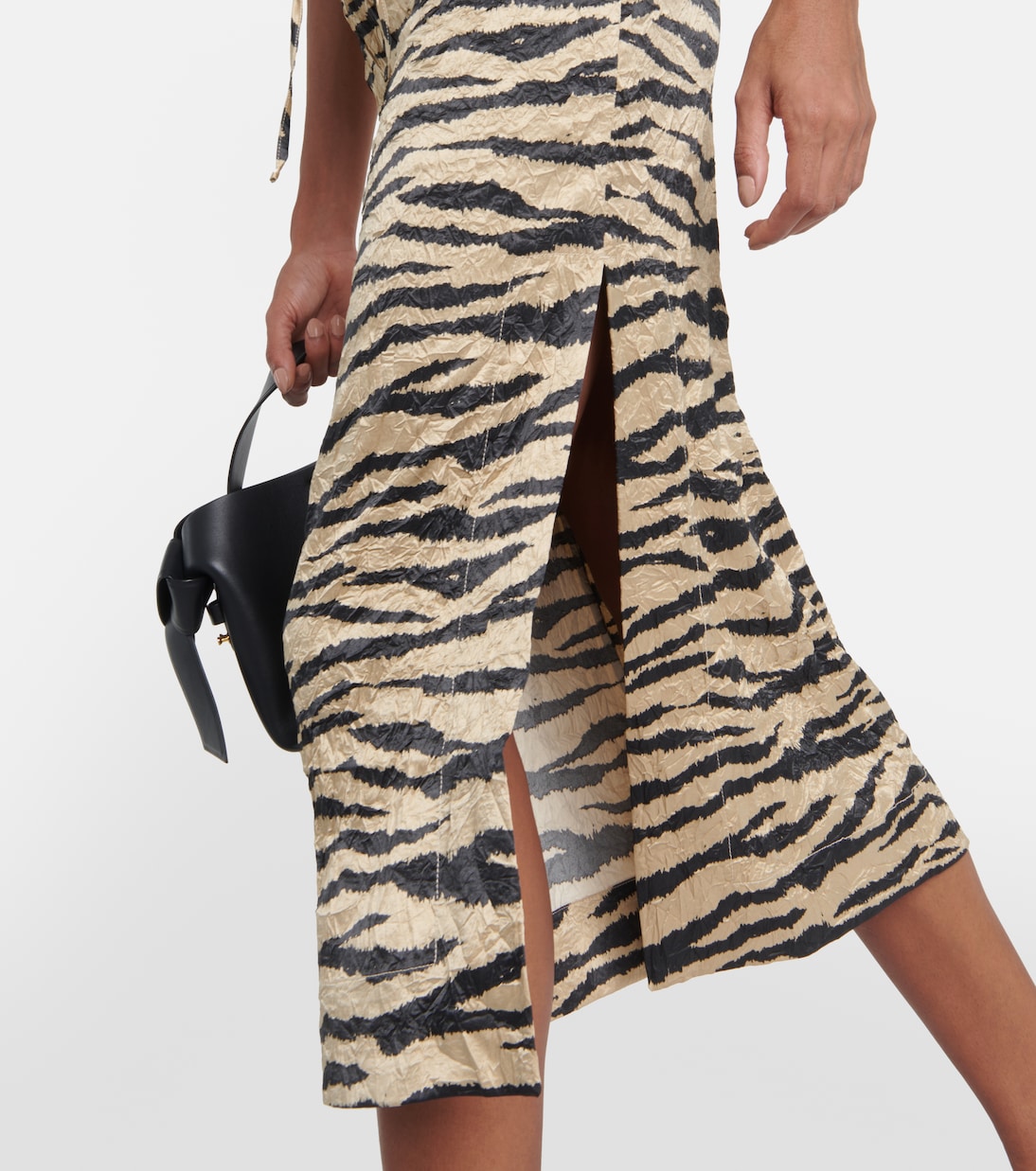 Bedruckter Midirock aus Satin | Ganni