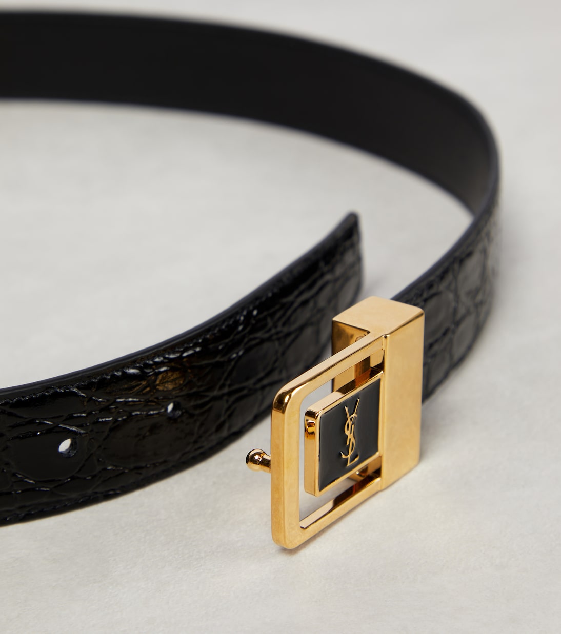 La 66 croc-effect leather belt | Saint Laurent