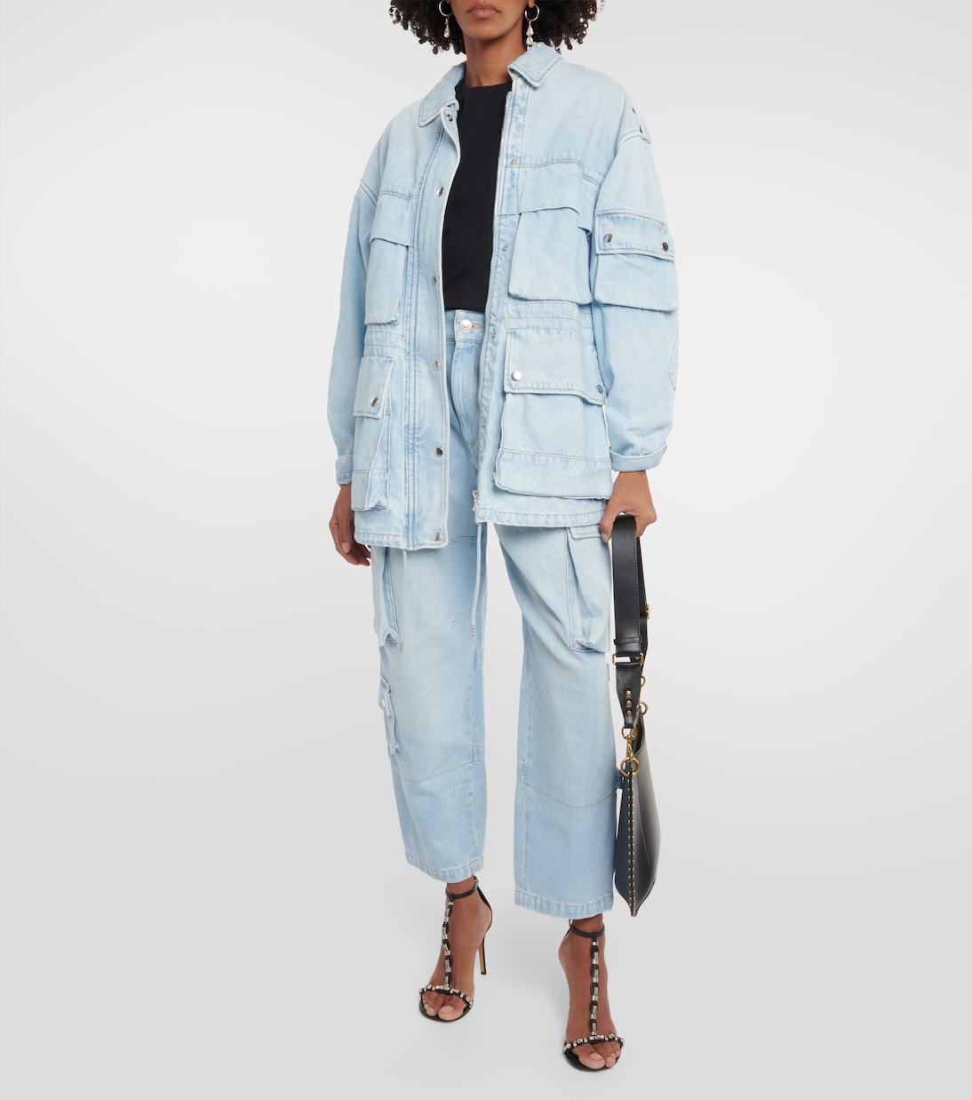 Pantalon cargo Elore en jean | Isabel Marant