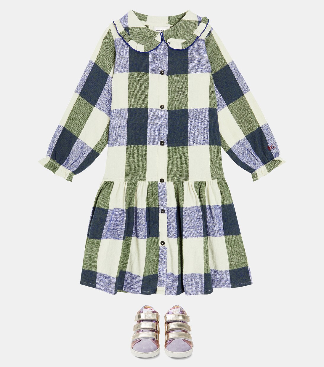 Plaid cotton dress | Bobo Choses