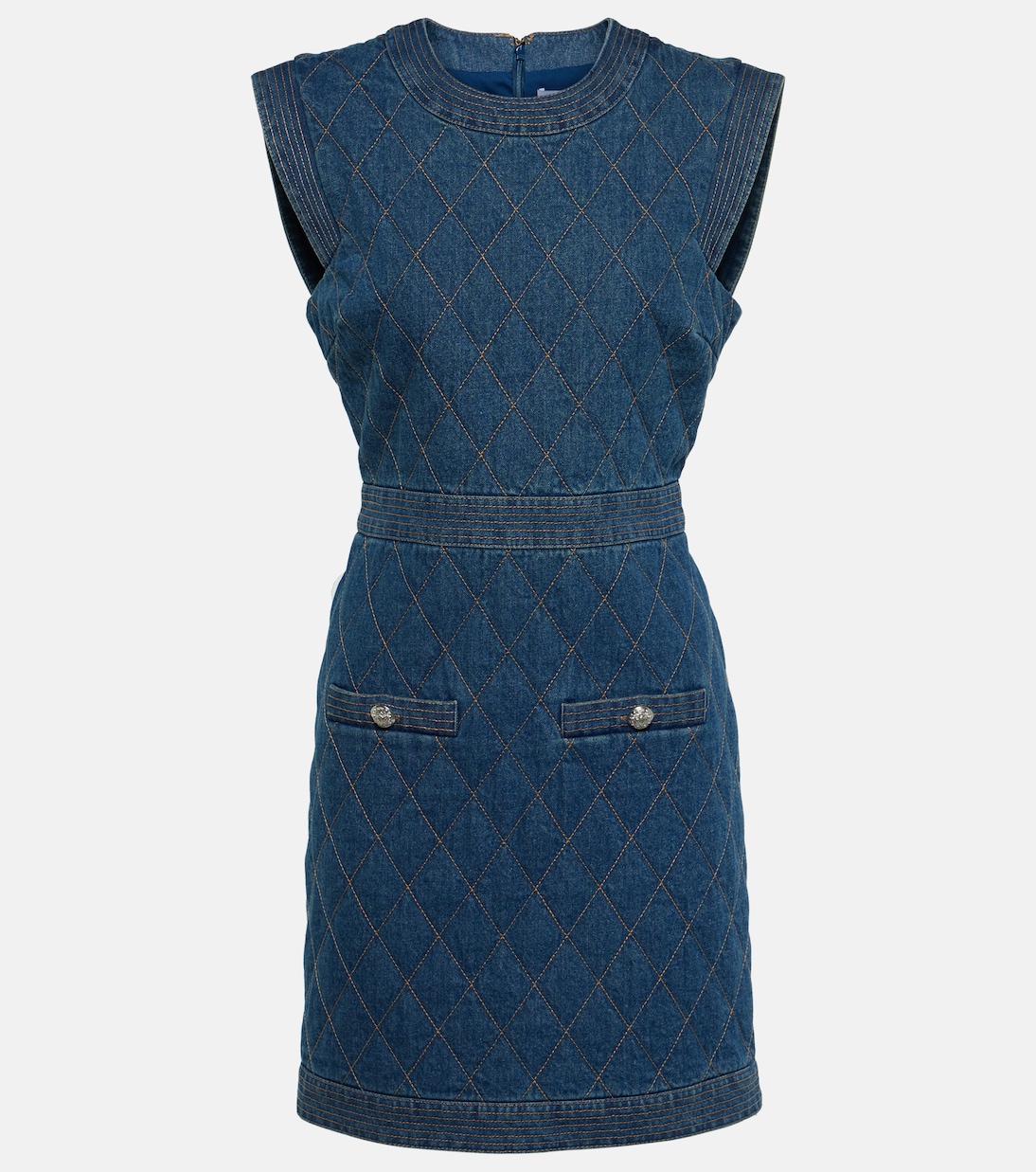 Ginny quilted denim minidress | Veronica Beard