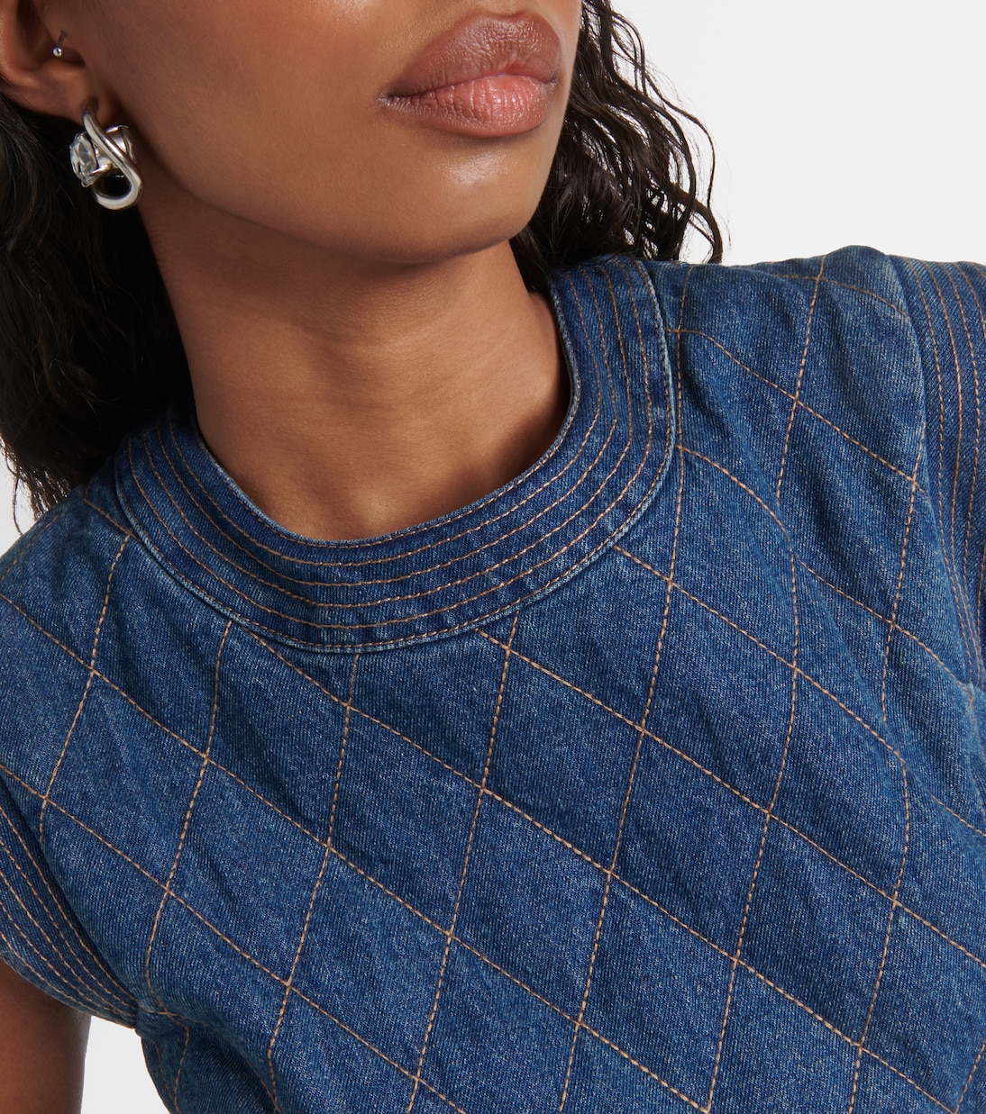 Ginny quilted denim minidress | Veronica Beard