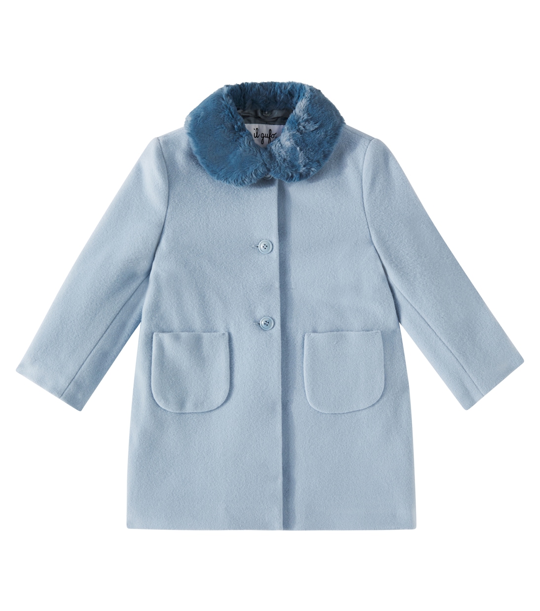 Faux fur-trimmed wool-blend coat | Il Gufo