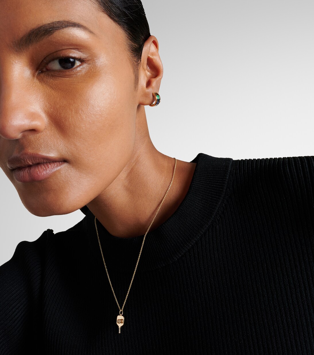 Pickleball 14kt gold pendant necklace with diamonds | Sydney Evan