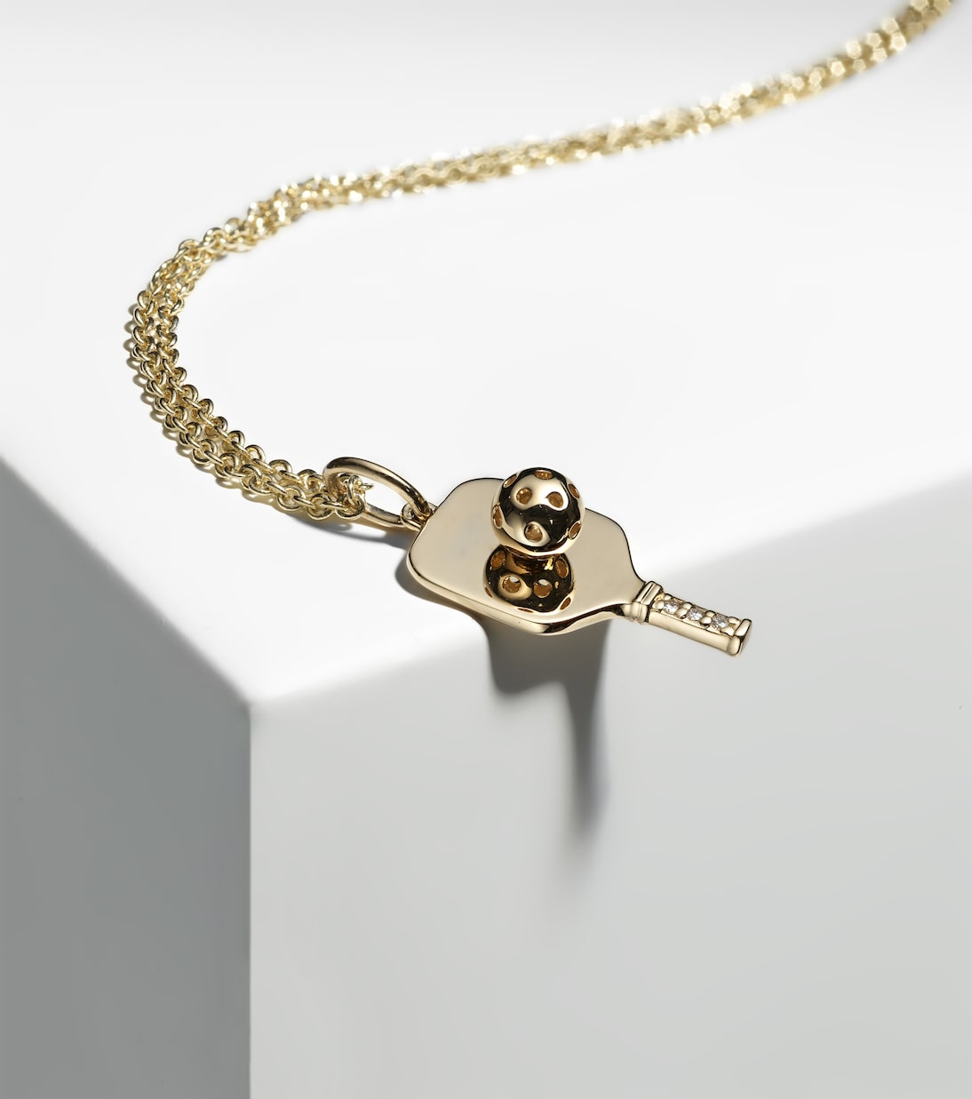Pickleball 14kt gold pendant necklace with diamonds | Sydney Evan