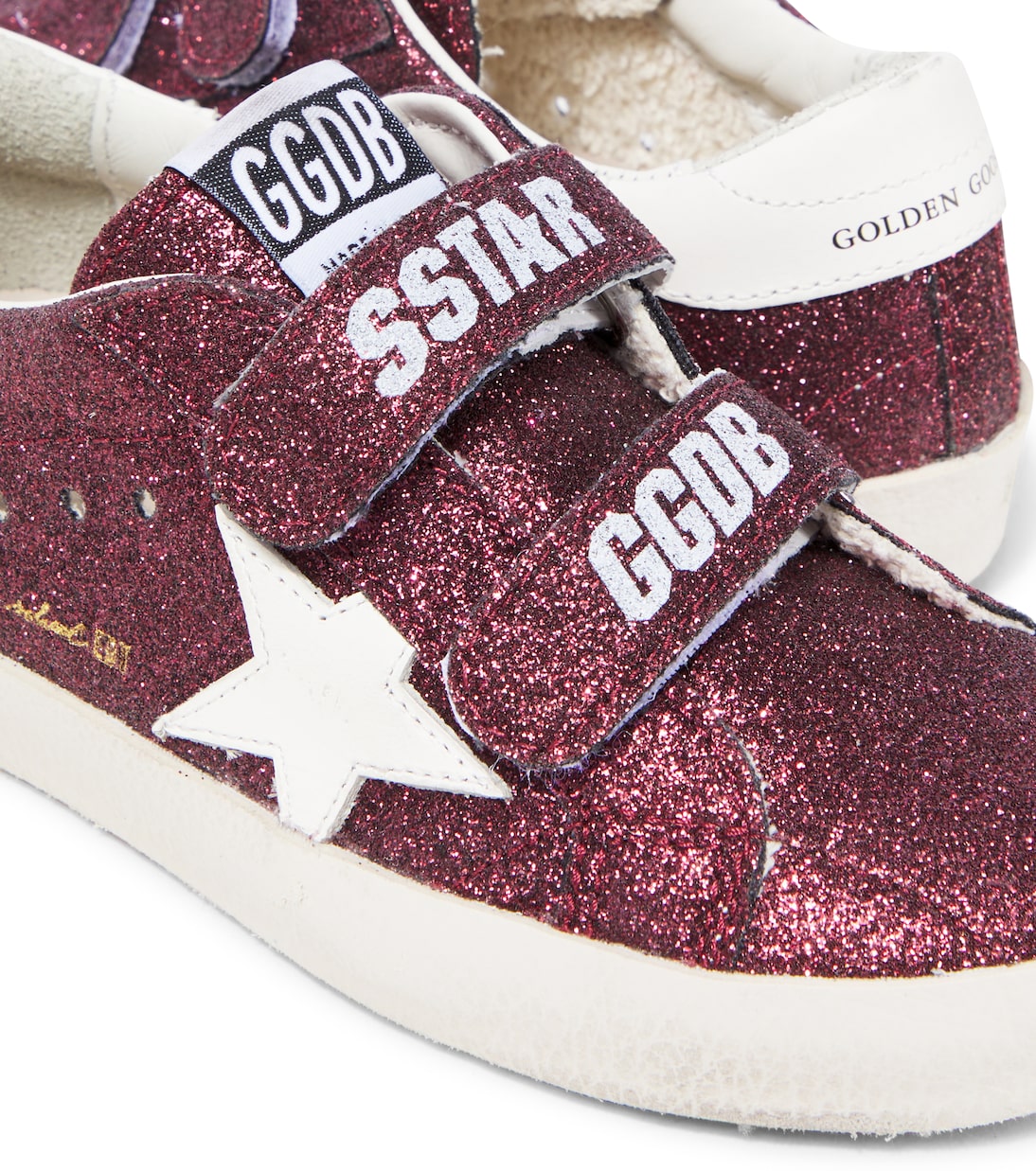 Old School glitter leather sneakers | Golden Goose Kids