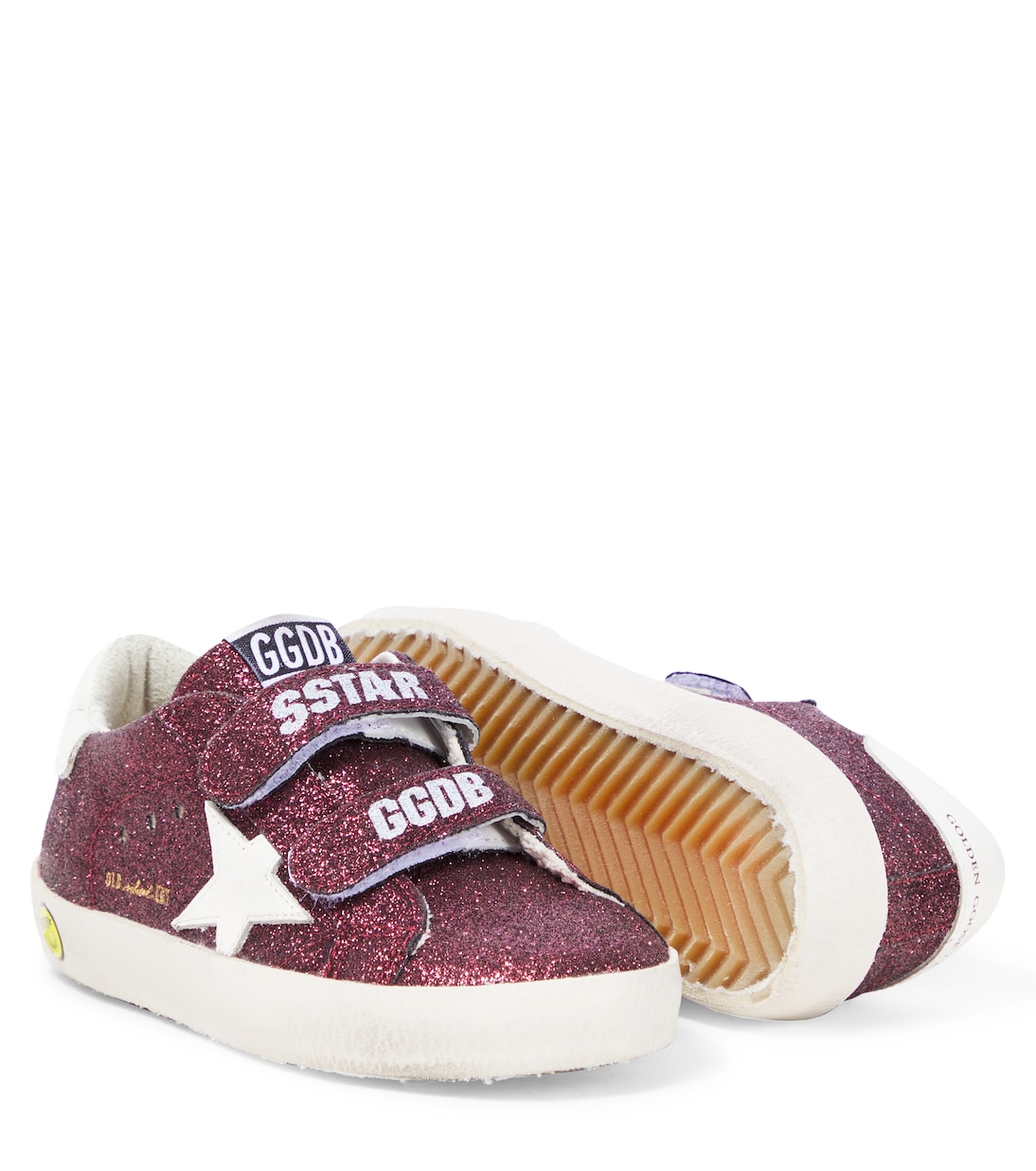 Old School glitter leather sneakers | Golden Goose Kids