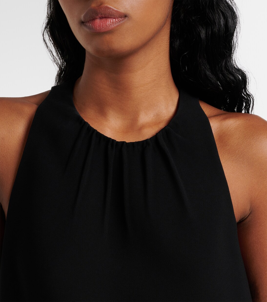 Vestido corto con ribete de plumas | Prada