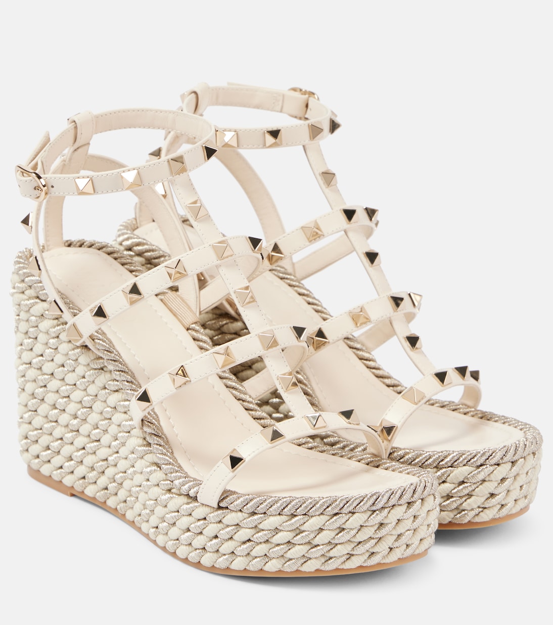 Wedge-Sandalen Rockstud Torchon 95 mit Leder | Valentino Garavani