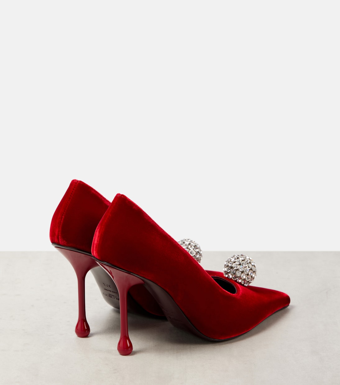 Pumps Orb 95 aus Samt mit Kristallen | Jimmy Choo