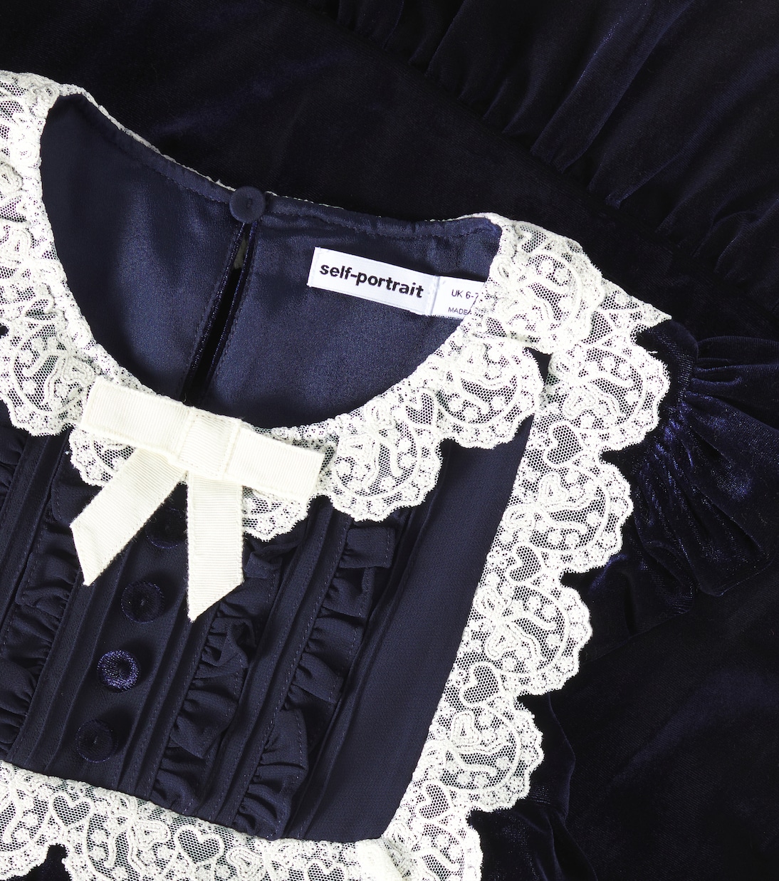 Kleid aus Samt mit Spitze | Self-Portrait Kids