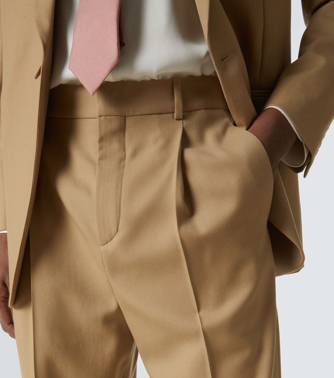 High-rise wool gabardine tapered pants | Saint Laurent