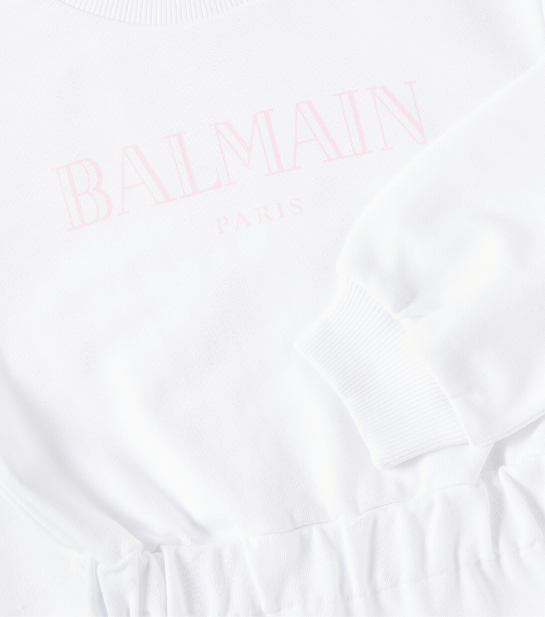 Logo cotton jersey sweatshirt dress | Balmain Kids