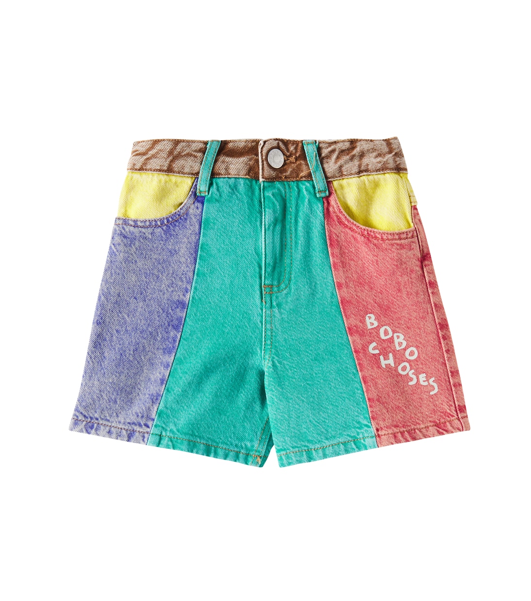 Colorblocked denim shorts | Bobo Choses