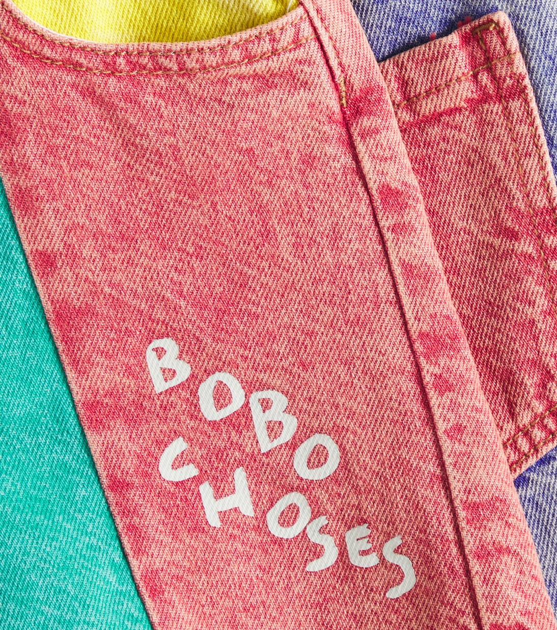 Colorblocked denim shorts | Bobo Choses
