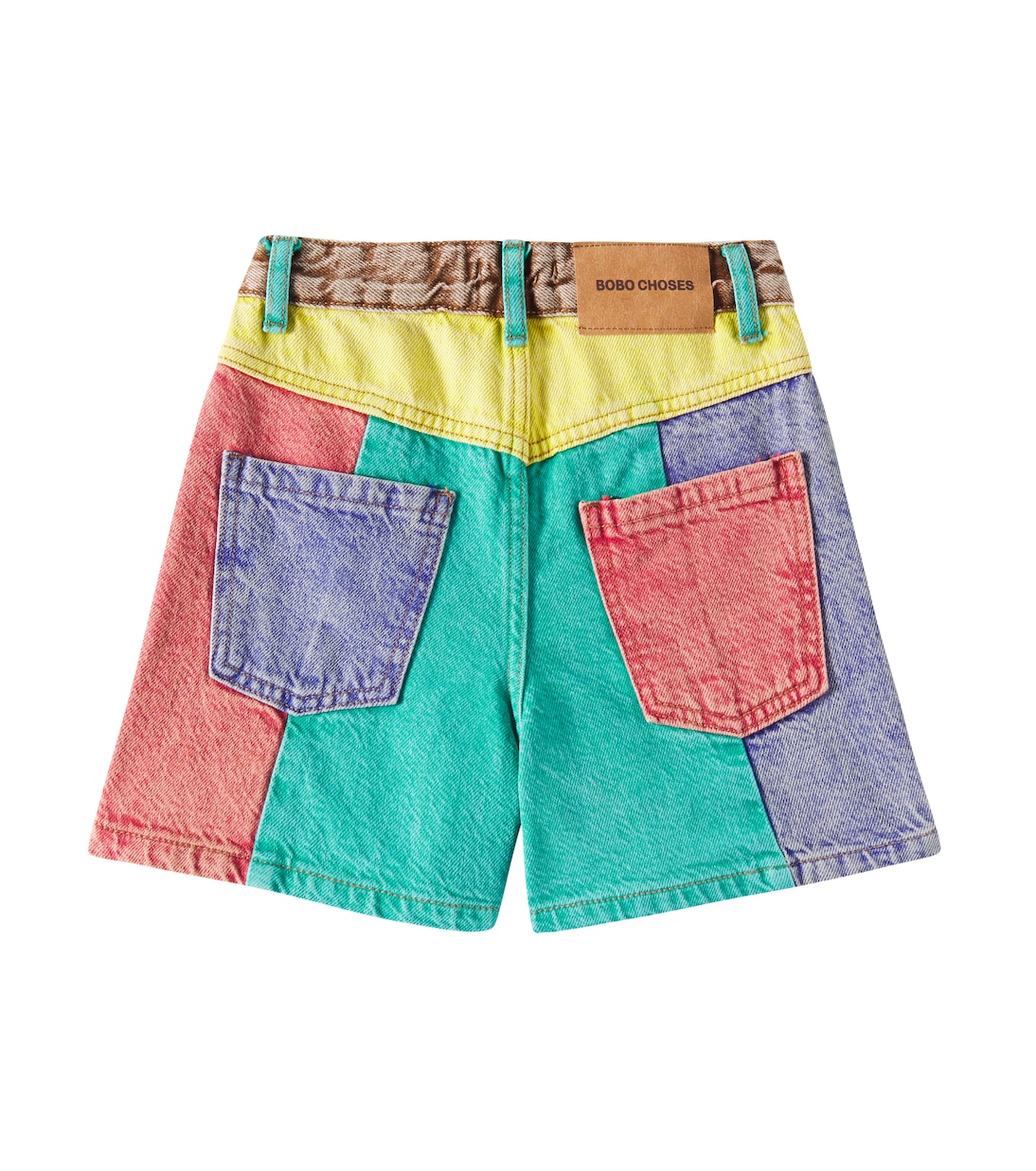 Colorblocked denim shorts | Bobo Choses