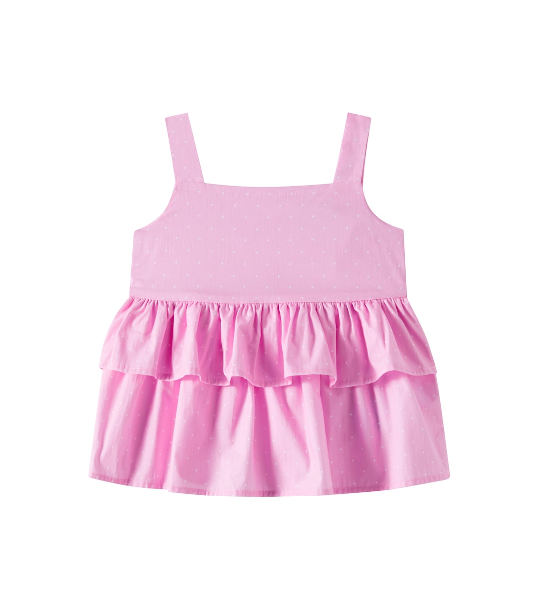 Abito in cotone a pois con volant | Monnalisa