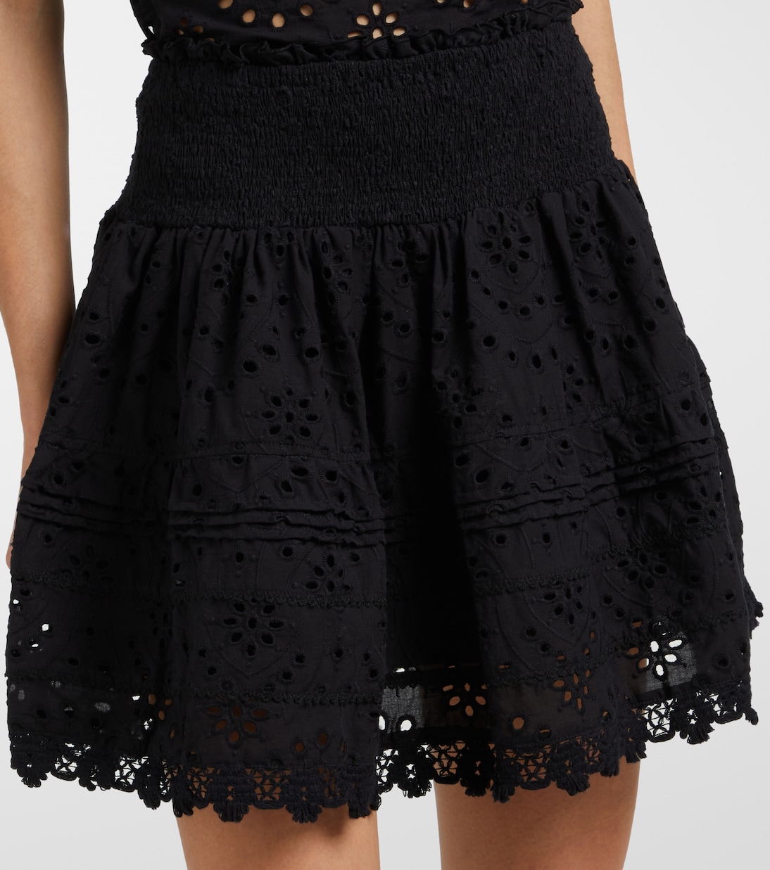 Minifalda Galia de algodón con bordado inglés | Poupette St Barth